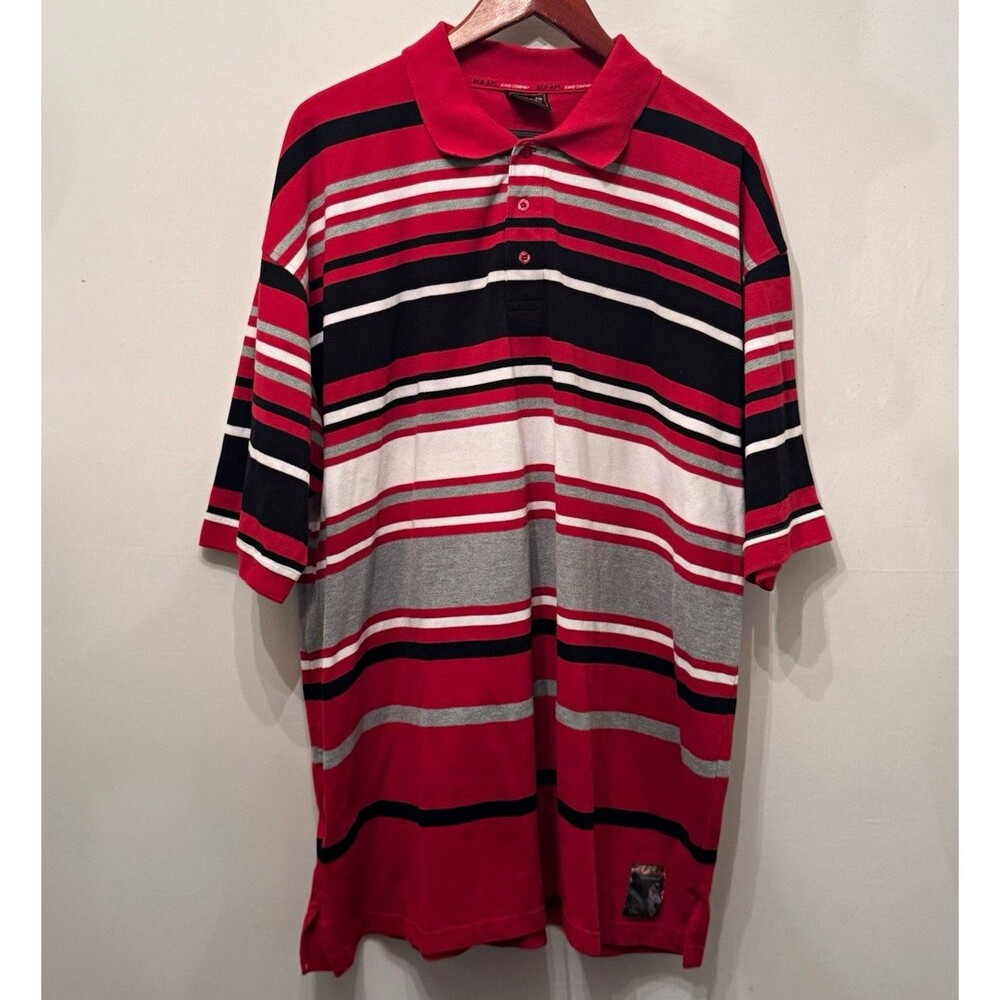 Red Ape Jeans Co Men’s 5XL Big & Tall Striped Breathable Polo Shirt